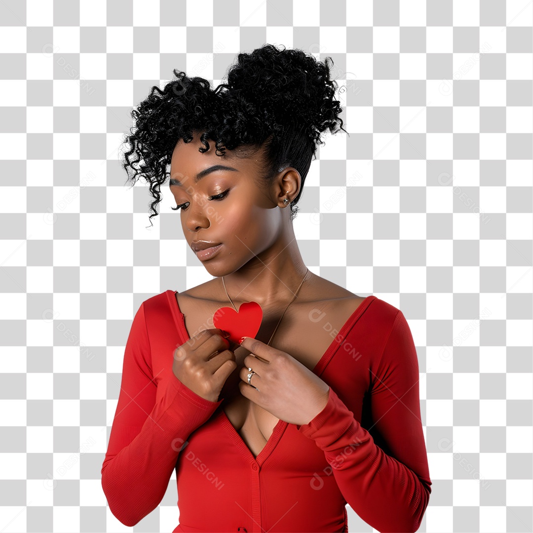 Mulher de Roupa Vermelha Junho Vermelho PNG Transparente