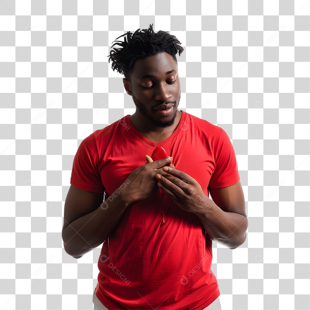 Homem de Roupa Vermelha Junho Vermelho PNG Transparente