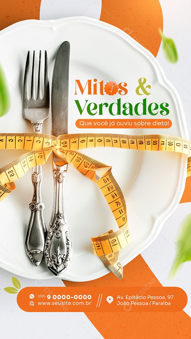 Story Mitos e Verdade que Você já Ouviu Sobre Dieta Social Media PSD Editável
