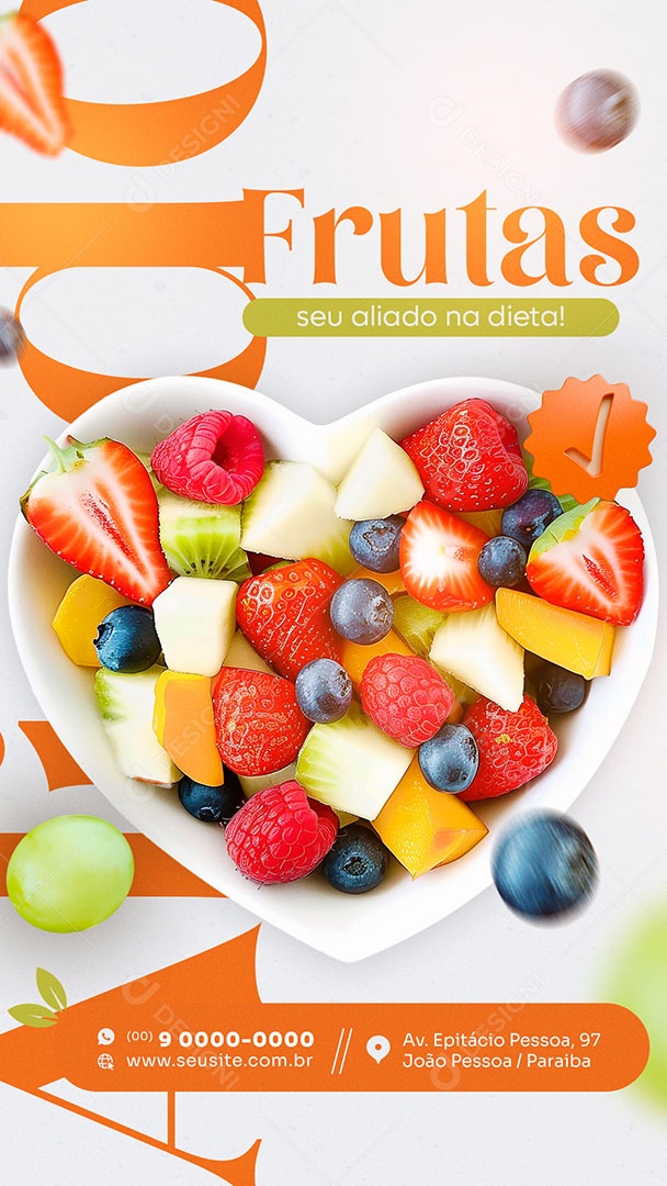 Story Frutas seu Aliado na Dieta Social Media PSD Editável