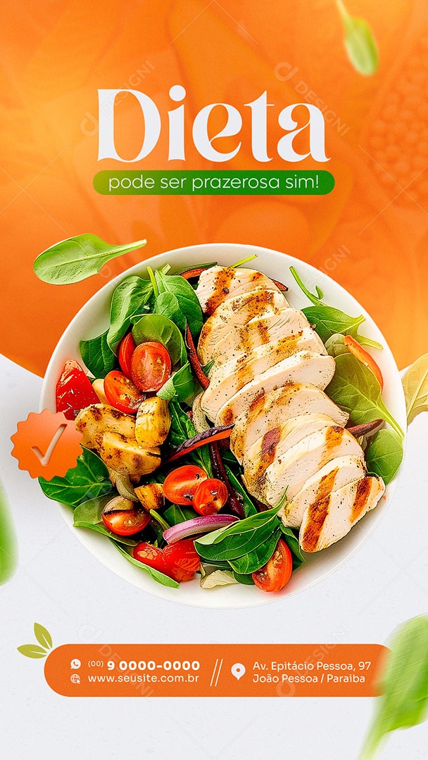 Story Dieta Pode ser Prazerosa Sim Social Media PSD Editável