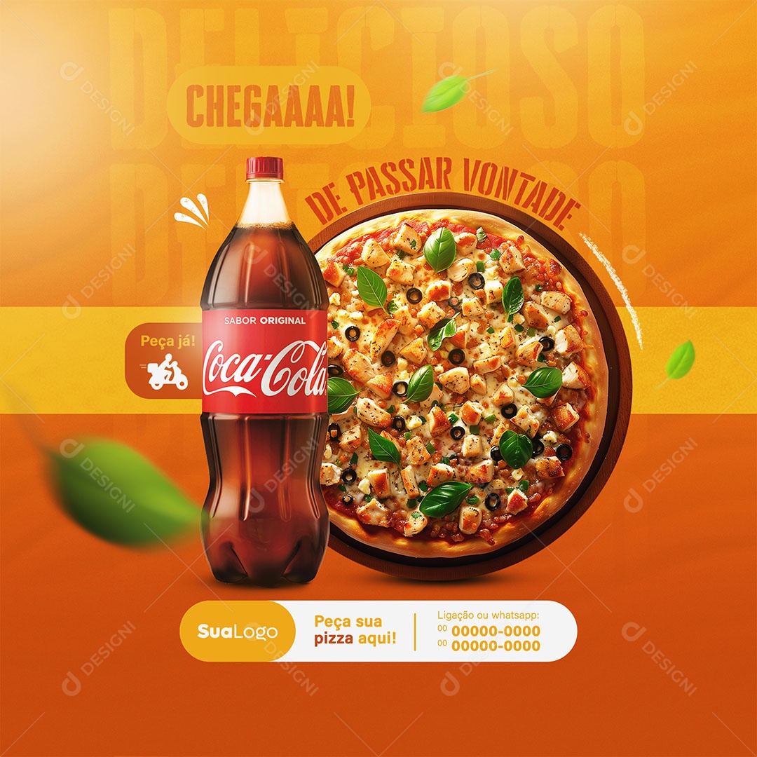 Feed Chega de Passar Vontade Social Media PSD Editável