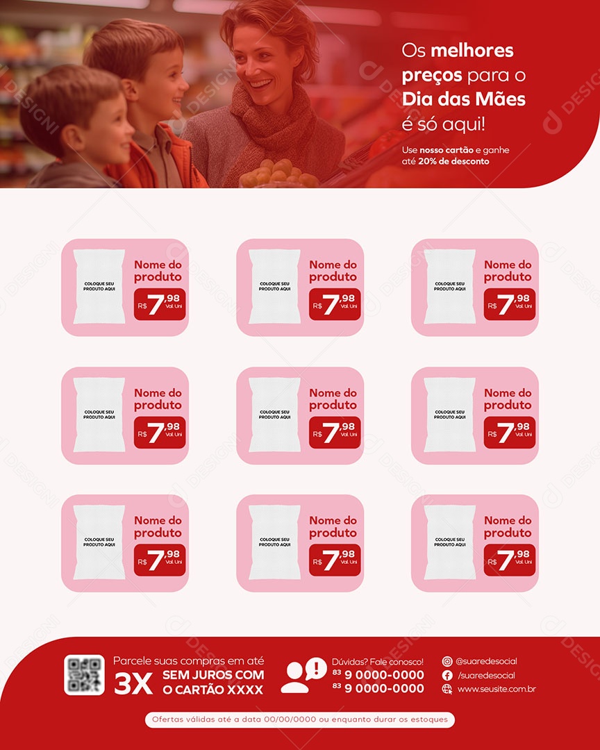 Os Melhores Preços para o Dia das Mães Social Media PSD Editável