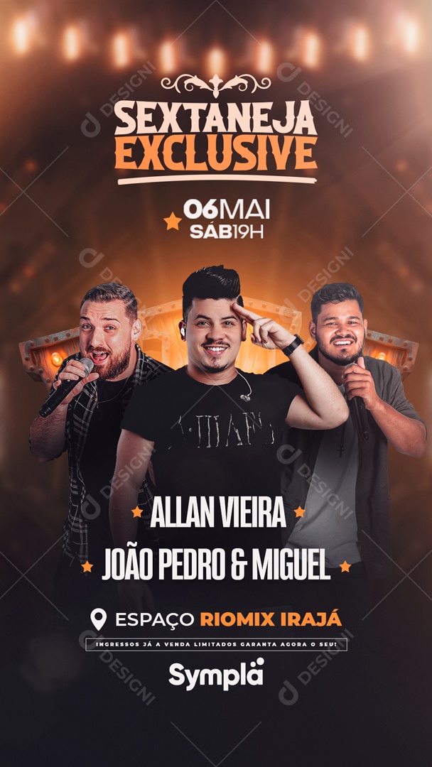 Flyer Story Sextaneja Exclusive Allan Vieira João Pedro e Miguel Social Media PSD Editável
