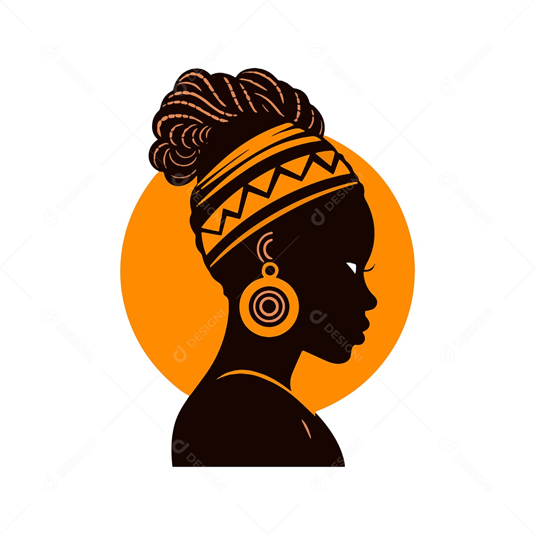 Garota Africana Mascote Ilustração Vetor EPS