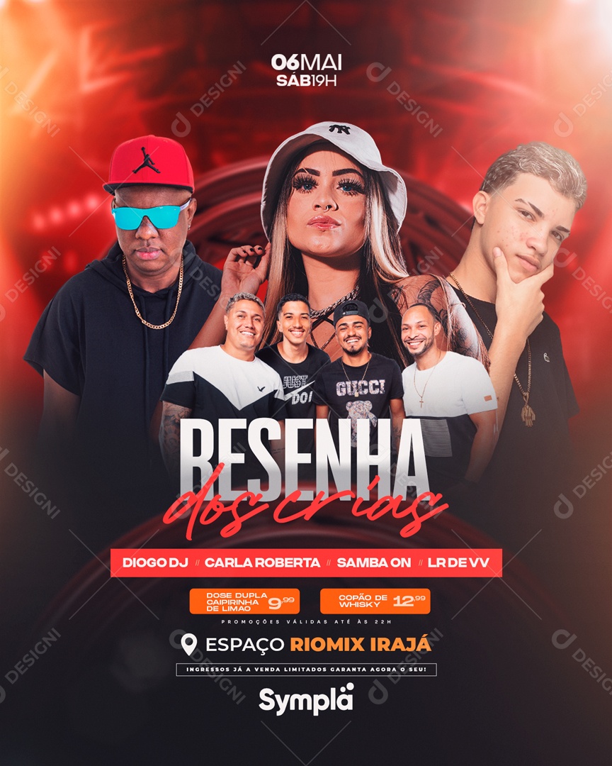 Flyer Resenha dos Crias Artistas Social Media PSD Editável