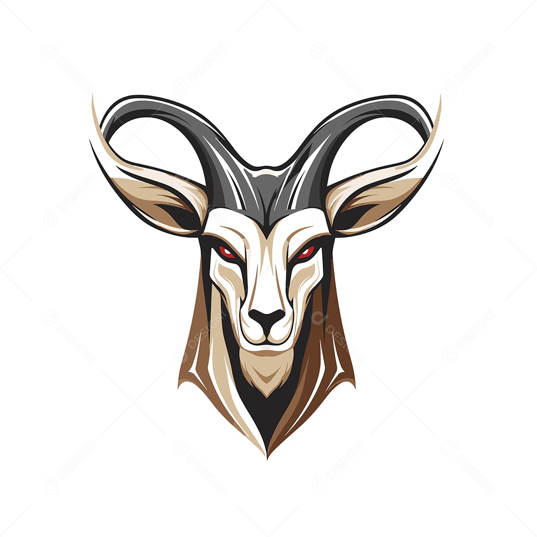 Órix da Arábia Mascote Ilustração Vetor EPS