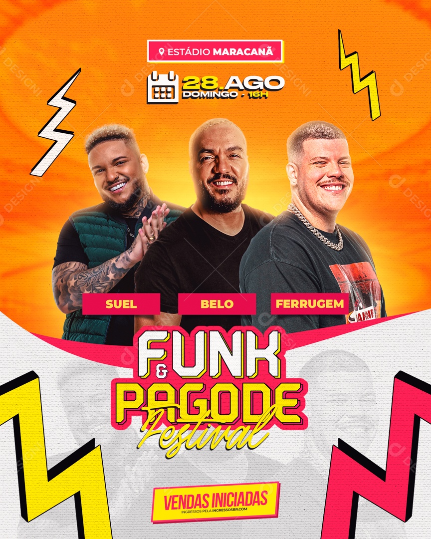 Flyer Funk Pagode Suel Belo Ferrugem Social Media PSD Editável