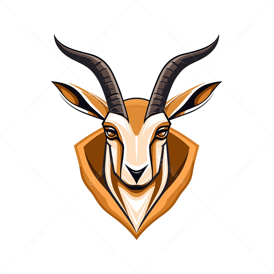 Órix da Arábia Mascote Ilustração Vetor EPS