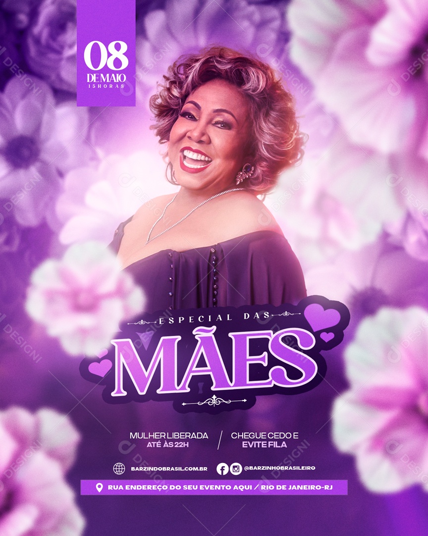 Flyer Especial das Mães Alcione Social Media PSD Editável