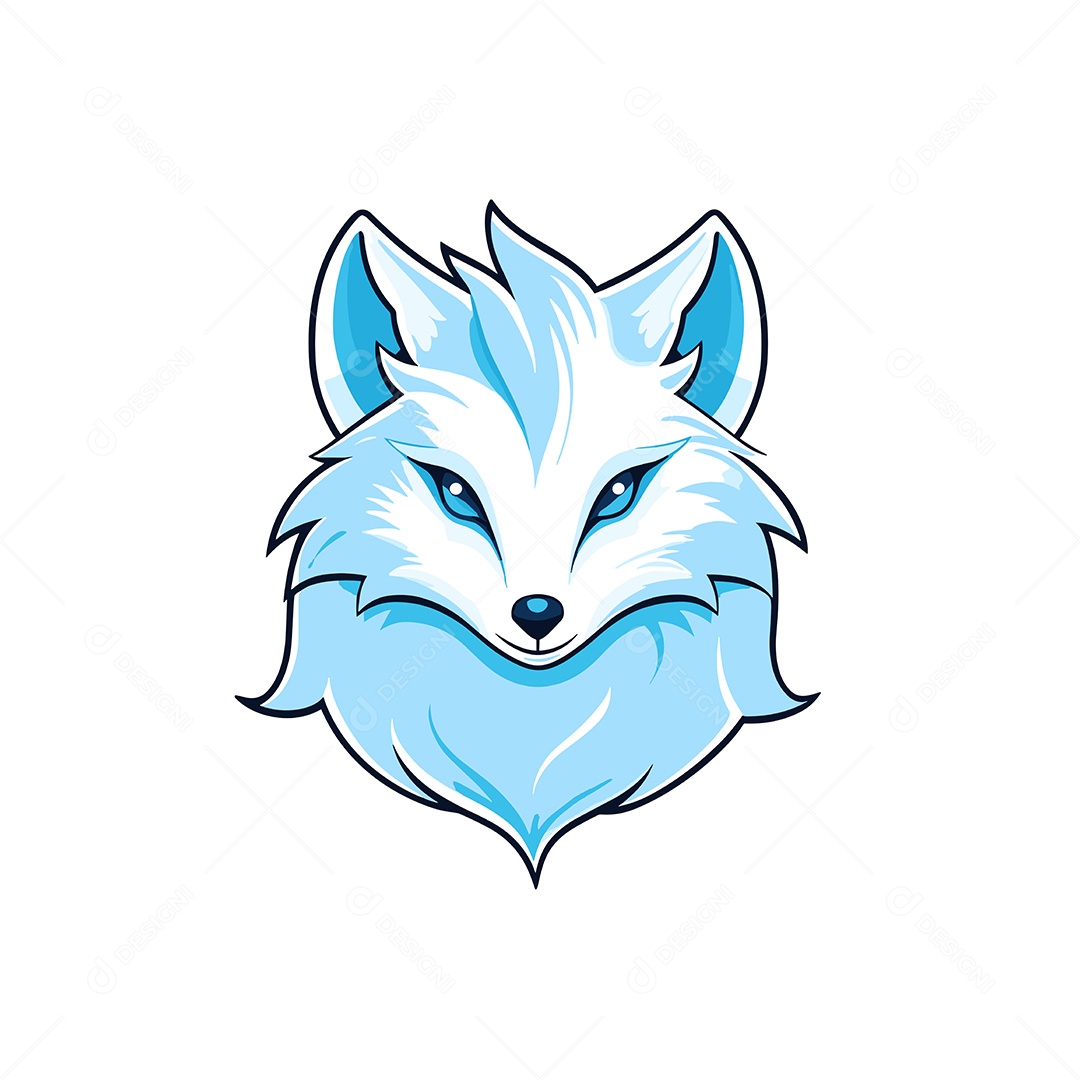 Raposa Ártica Mascote Ilustração Vetor EPS