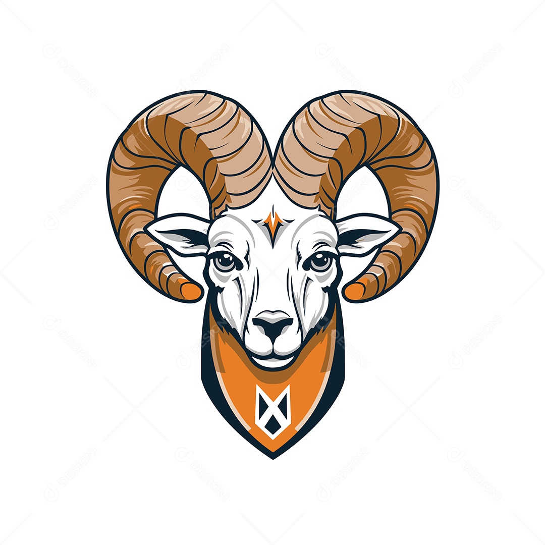 Cabra Mascote Ilustração Vetor EPS