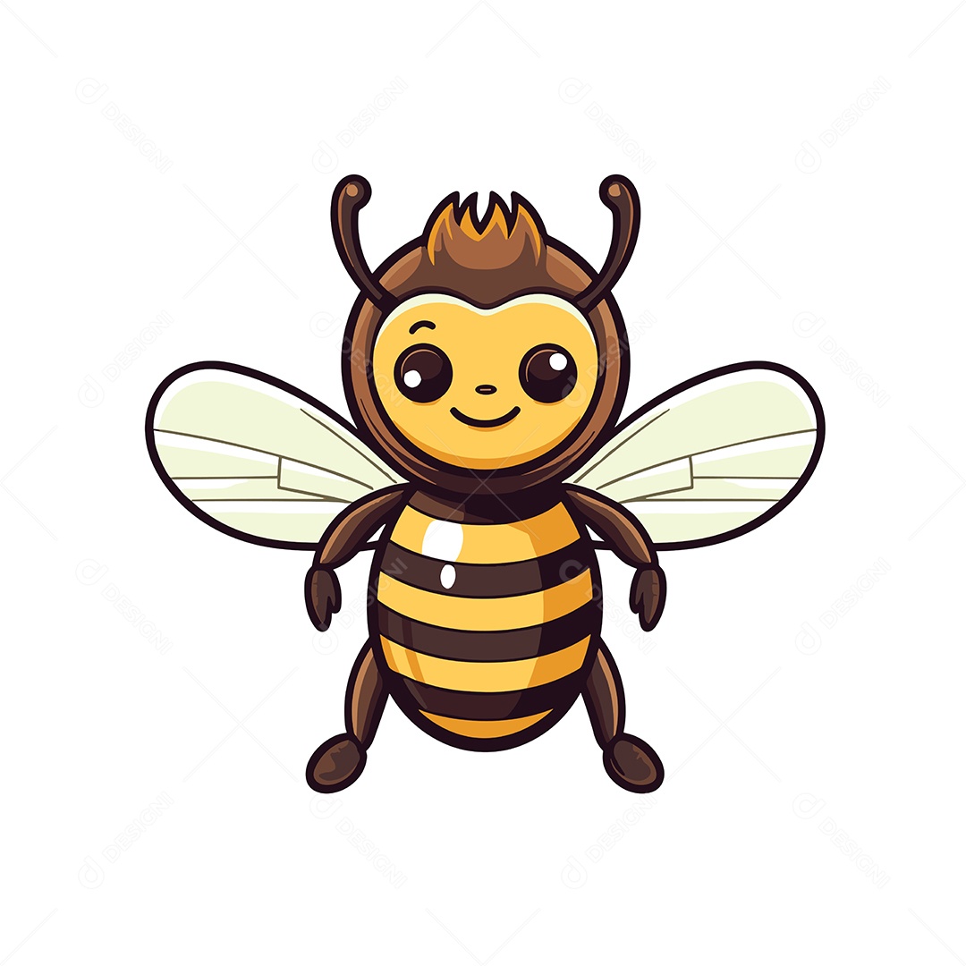 Abelha Mascote Ilustração Vetor EPS