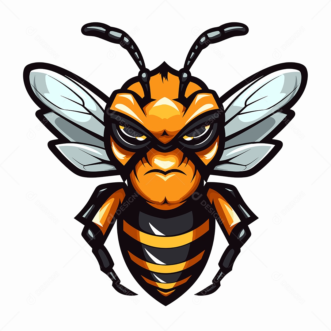 Abelha Mascote Ilustração Vetor EPS