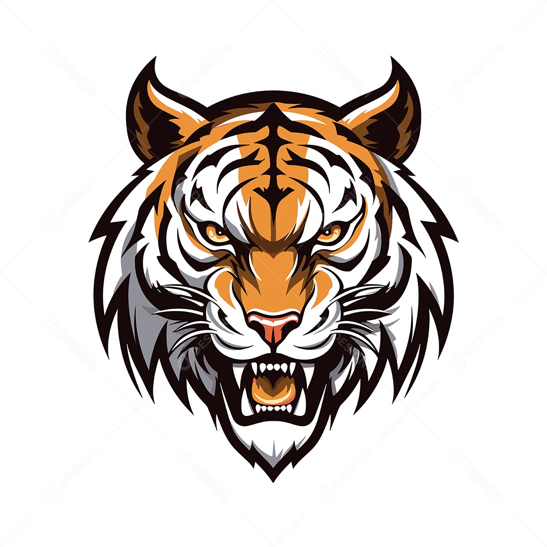 Tigre de Bengala Mascote Ilustração Vetor EPS