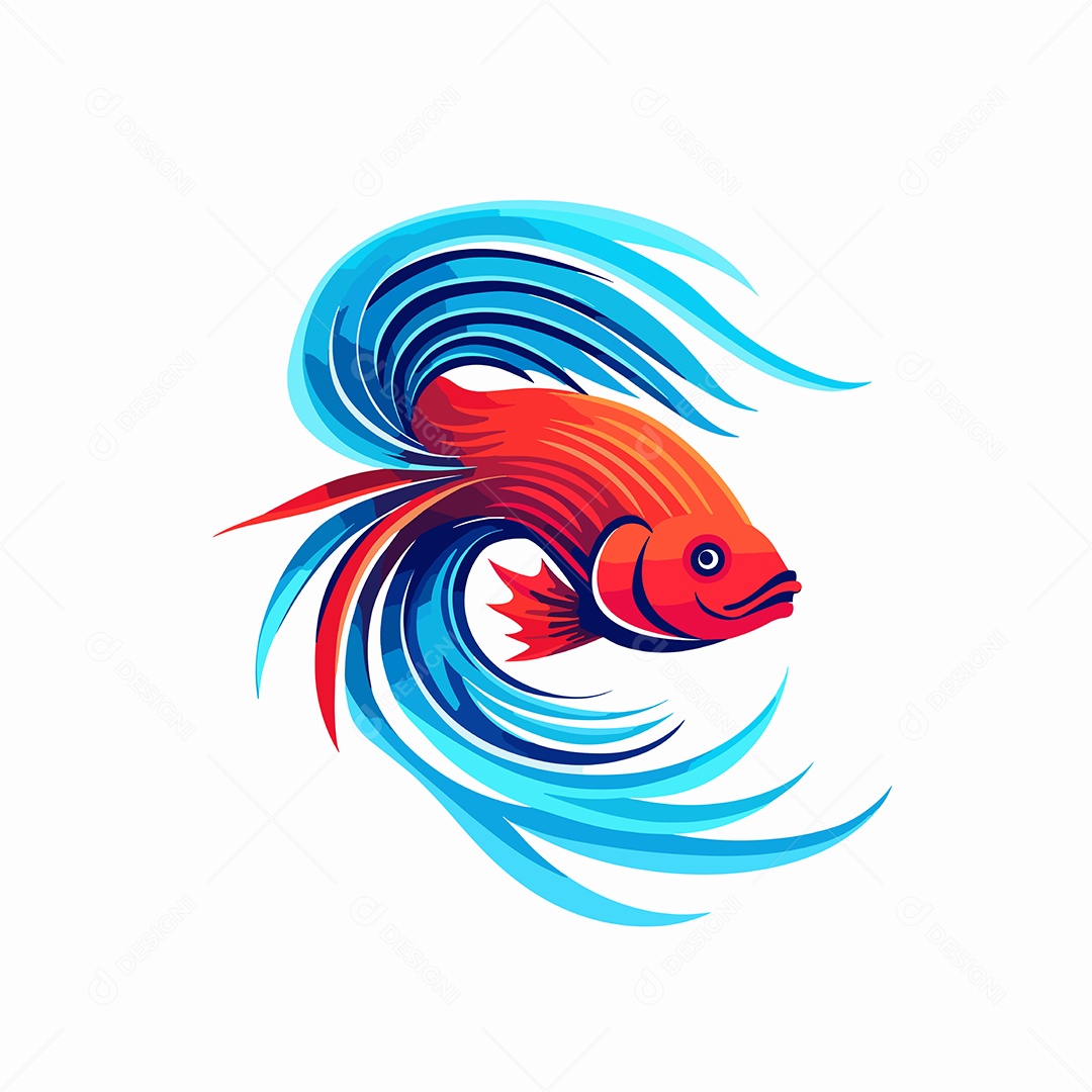 Peixe Mascote Ilustração Vetor EPS