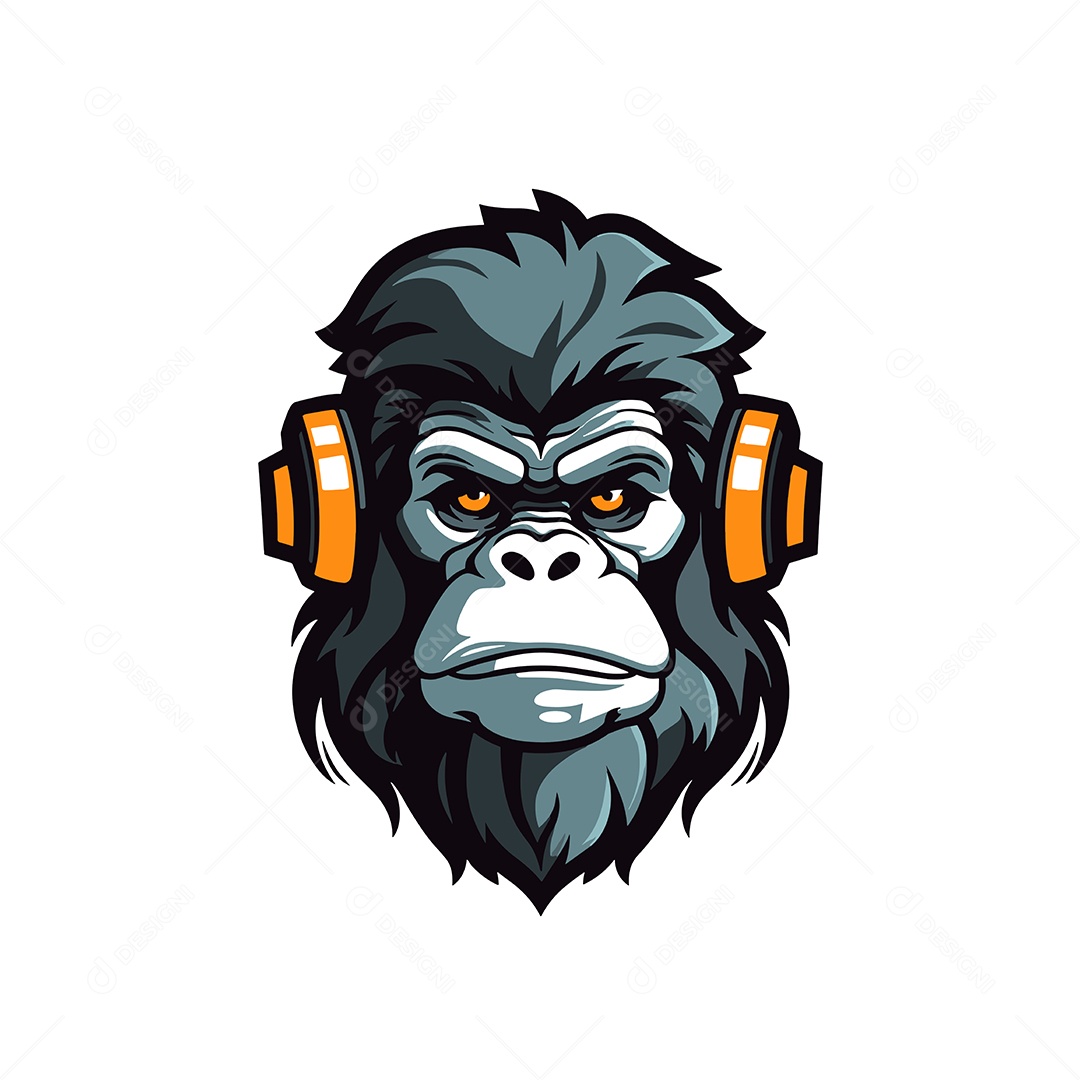 Macaco Mascote Ilustração Vetor EPS