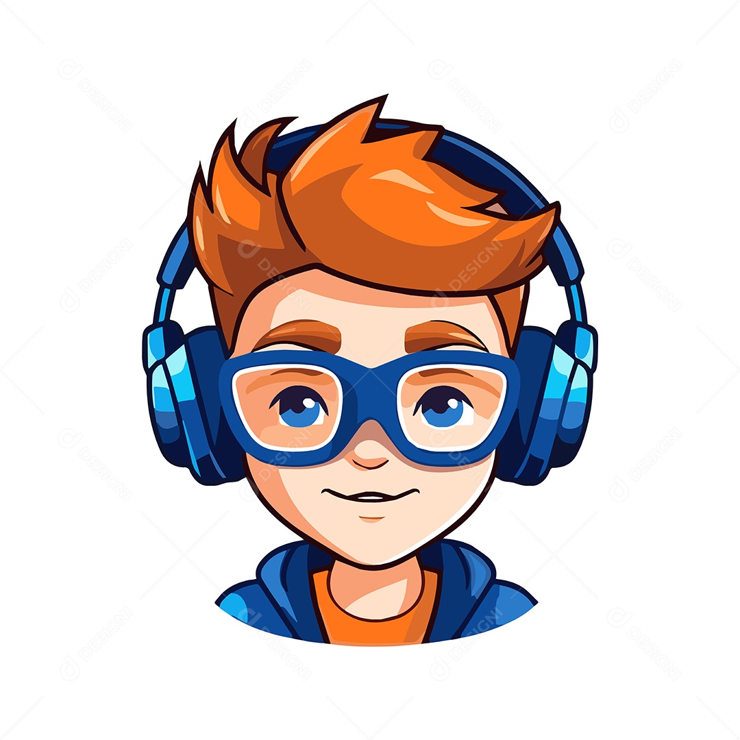 Garoto Gamer Ilustração Vetor EPS