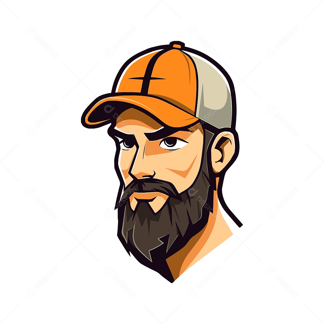 Homem Mascote Ilustração Vetor EPS