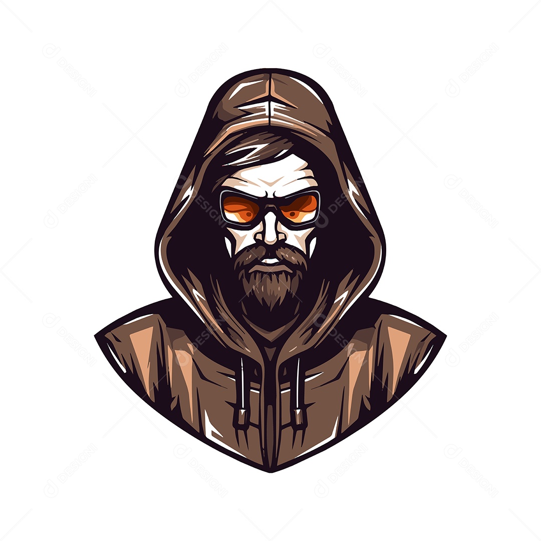 Garoto Gemer Mascote Ilustração Vetor EPS