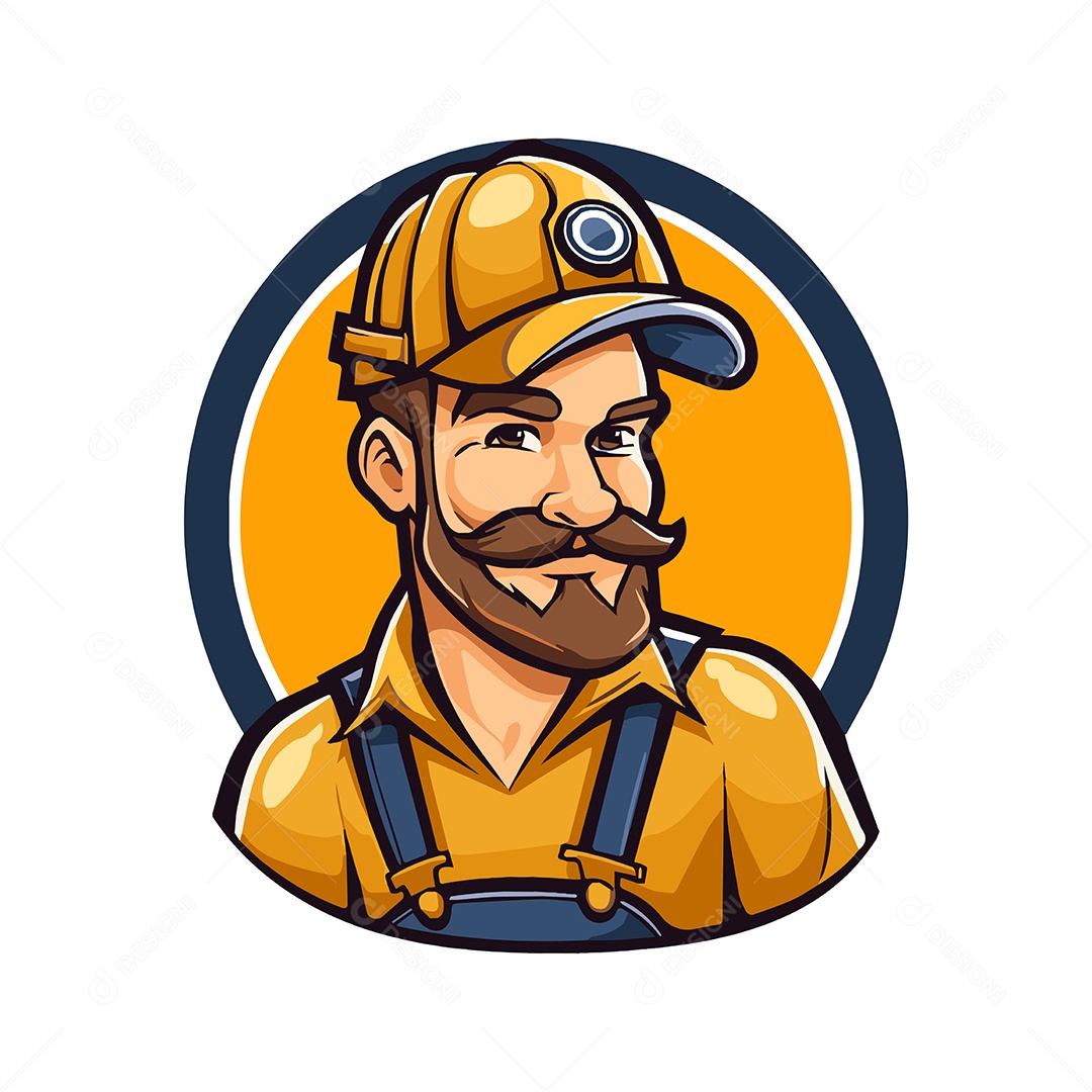 Construtor Mascote Ilustração Vetor EPS