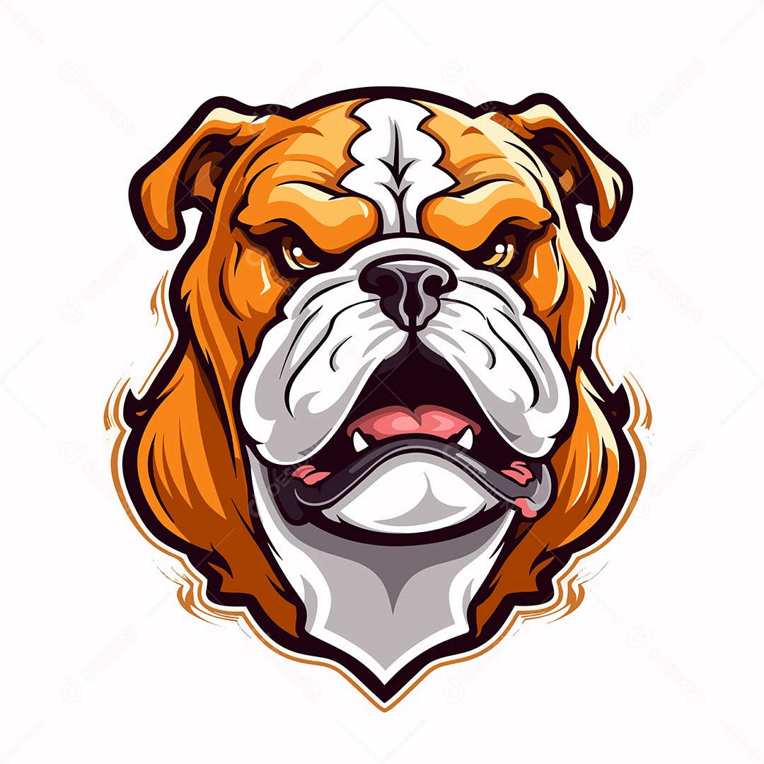 Bulldog Mascote Ilustração Vetor EPS