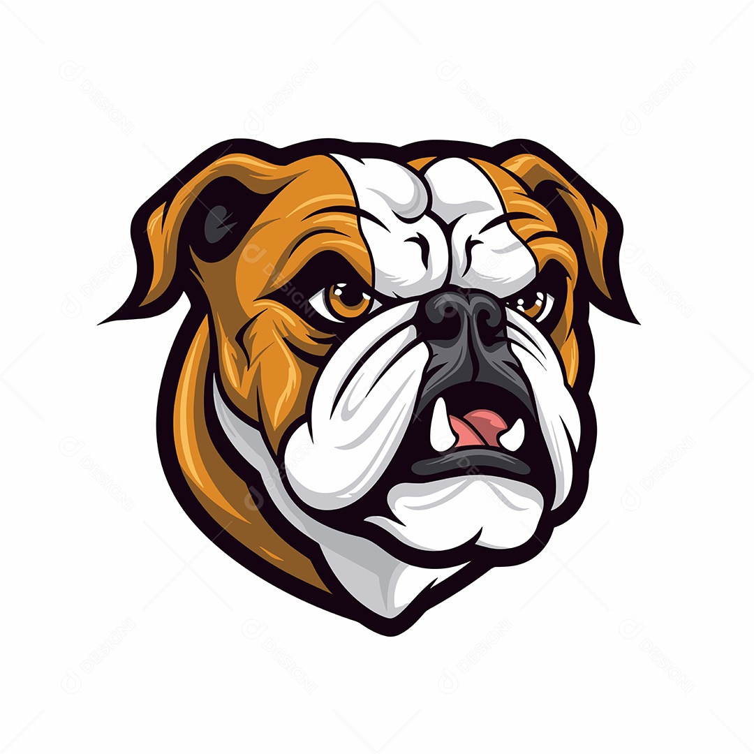Bulldog Mascote Ilustração Vetor EPS