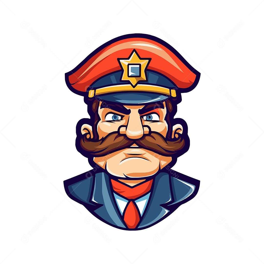 Capitão Mascote Ilustração Vetor EPS