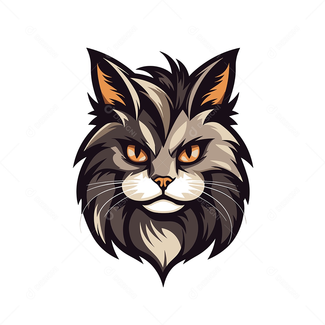 Gato Mascote Ilustração Vetor EPS