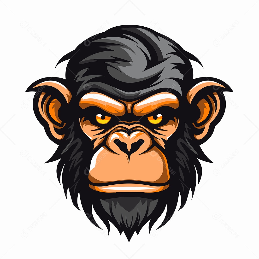 Chimpanzé Mascote Ilustração Vetor EPS
