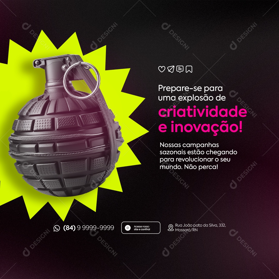 Agência Criatividade e Inovação Campanhas Sazonais Social Media PSD Editável