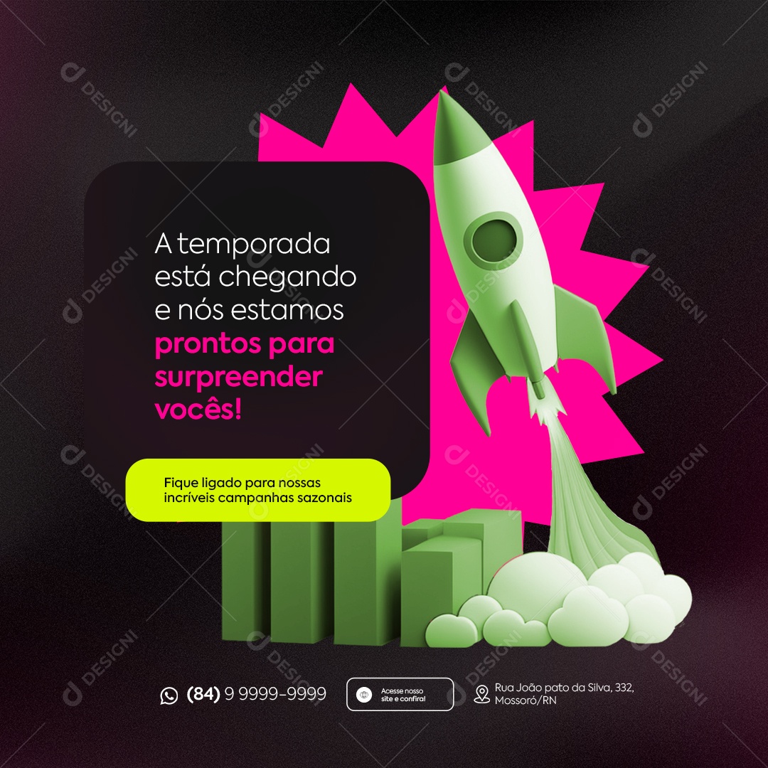 Agência A Temporada Está Chegando e Nós Estamos Prontos Social Media PSD Editável