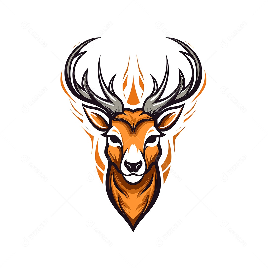 Veado Mascote Ilustração Vetor EPS