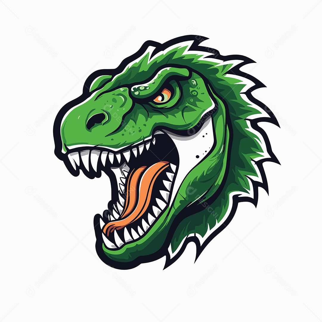 Dinossauro Mascote Ilustração Vetor EPS