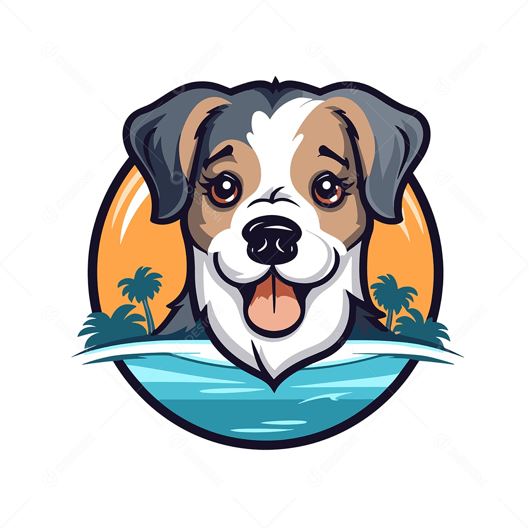 Cachorro Mascote Ilustração Vetor EPS