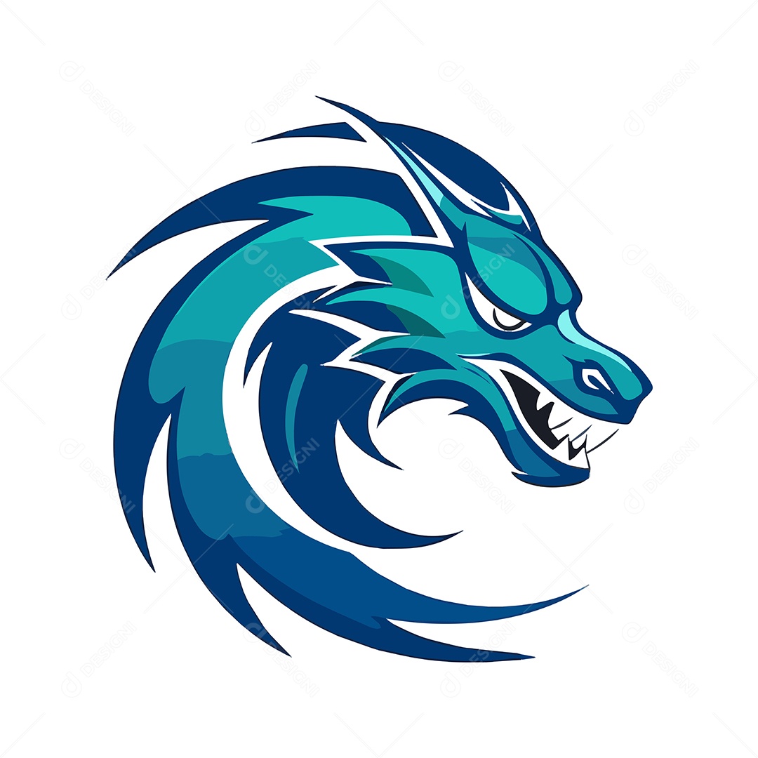 Dragão Mascote Ilustração Vetor EPS