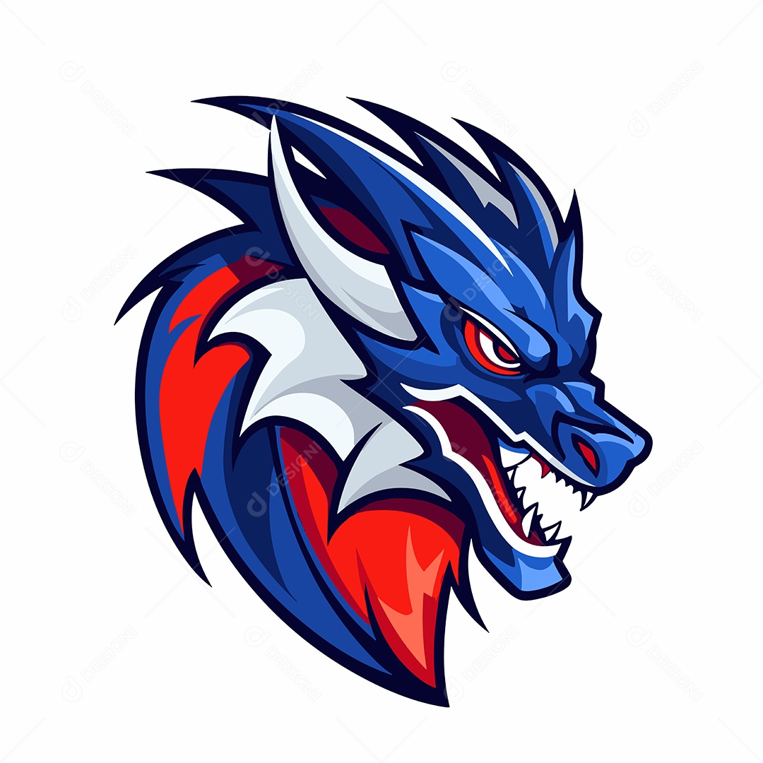 Dragão Mascote Ilustração Vetor EPS