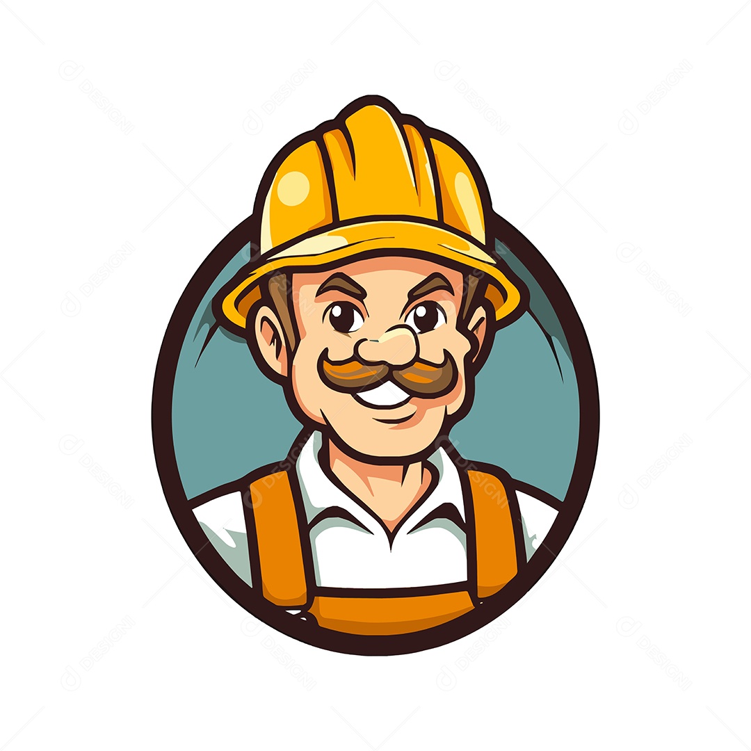 Engenheiro Mascote Ilustração Vetor EPS