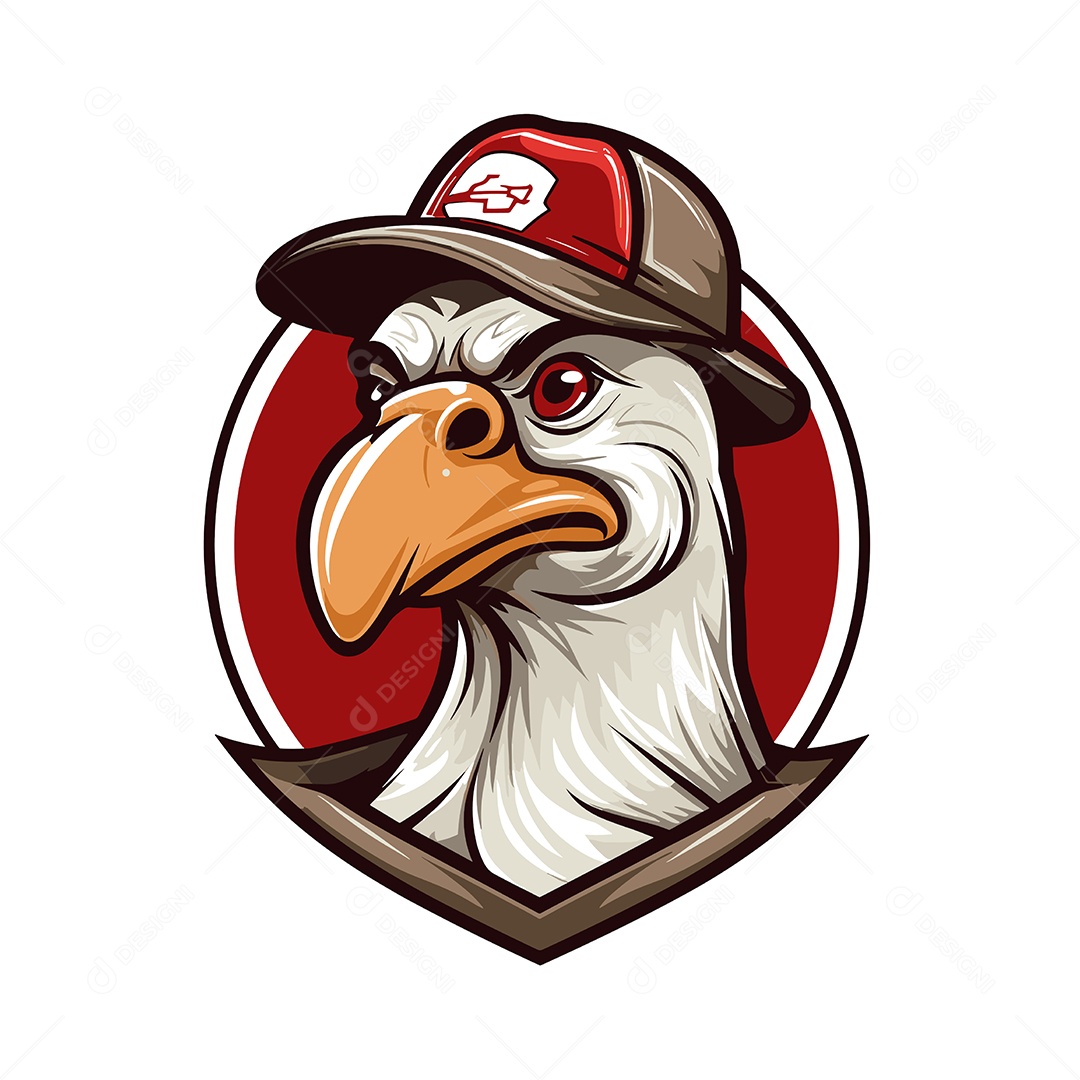 Galinha Mascote Ilustração Vetor EPS