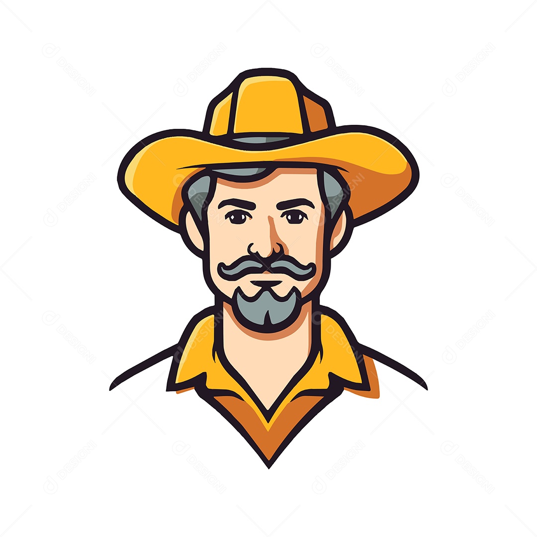 Fazendeiro Mascote Ilustração Vetor EPS