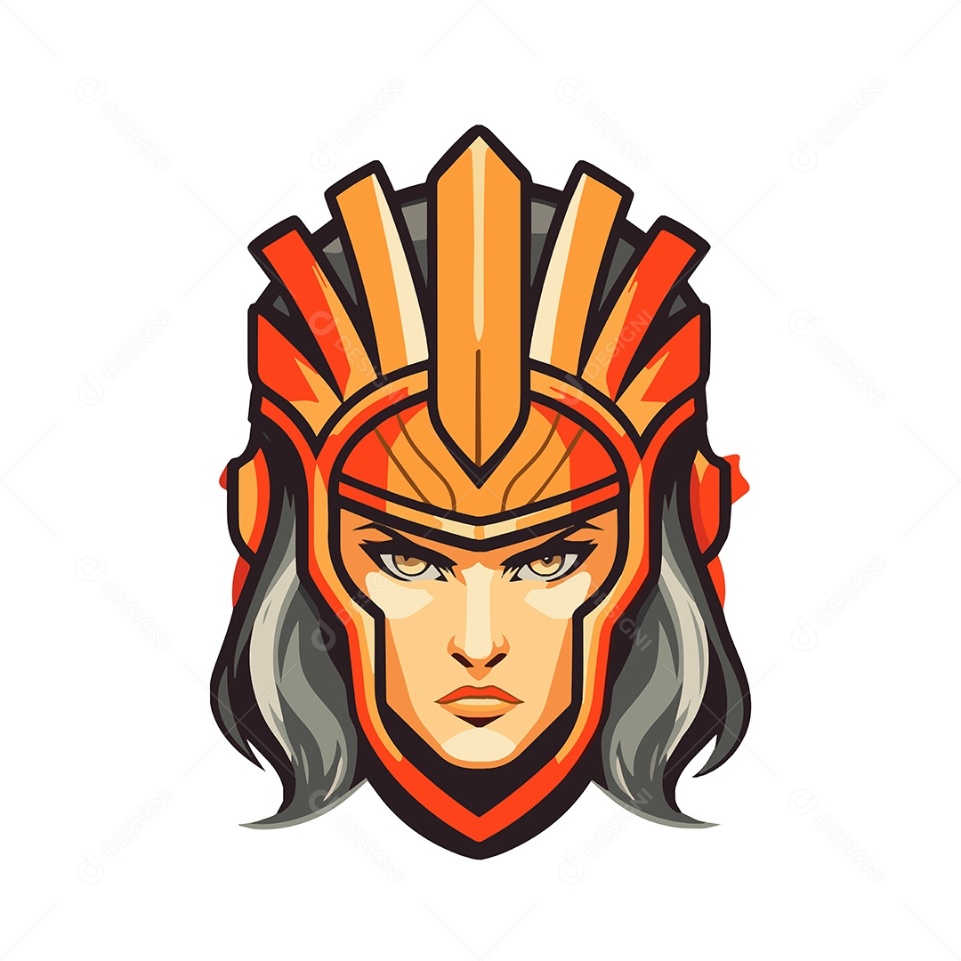 Mulher Guerreira Ilustração Vetor EPS