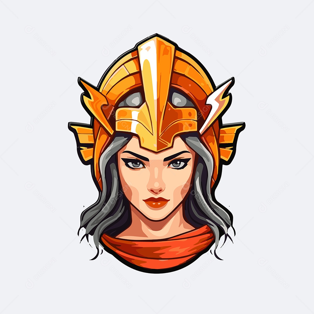 Mulher Guerreira Ilustração Vetor EPS