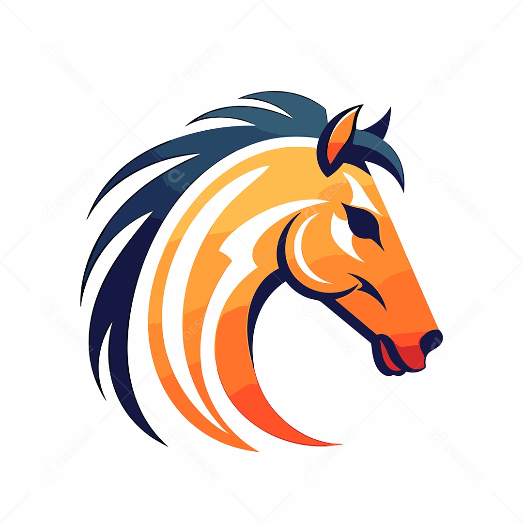 Cavalo Mascote Ilustração Vetor EPS