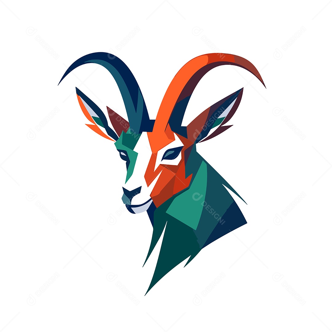Ibex Mascote Ilustração Vetor EPS
