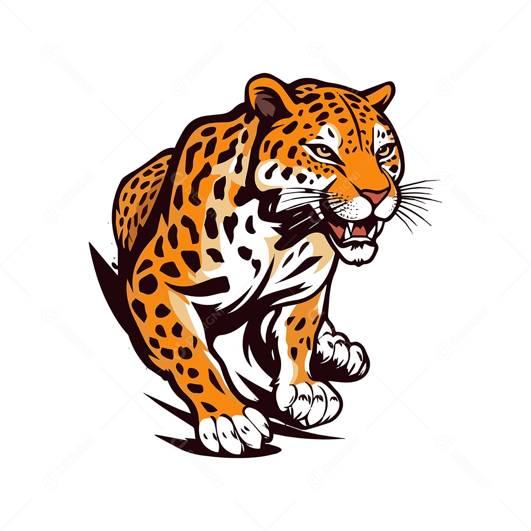 Leopardo Mascote Ilustração Vetor EPS