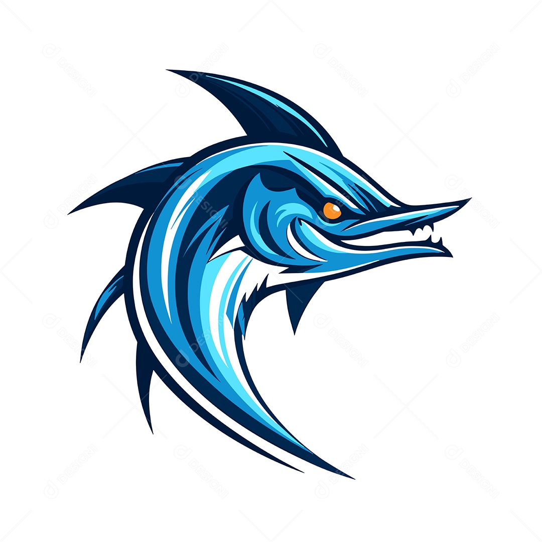 Peixe Mascote Ilustração Vetor EPS