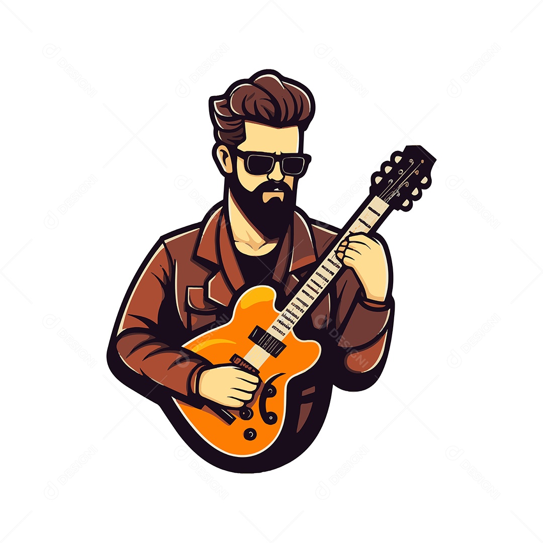 Guitarrista Ilustração Vetor EPS