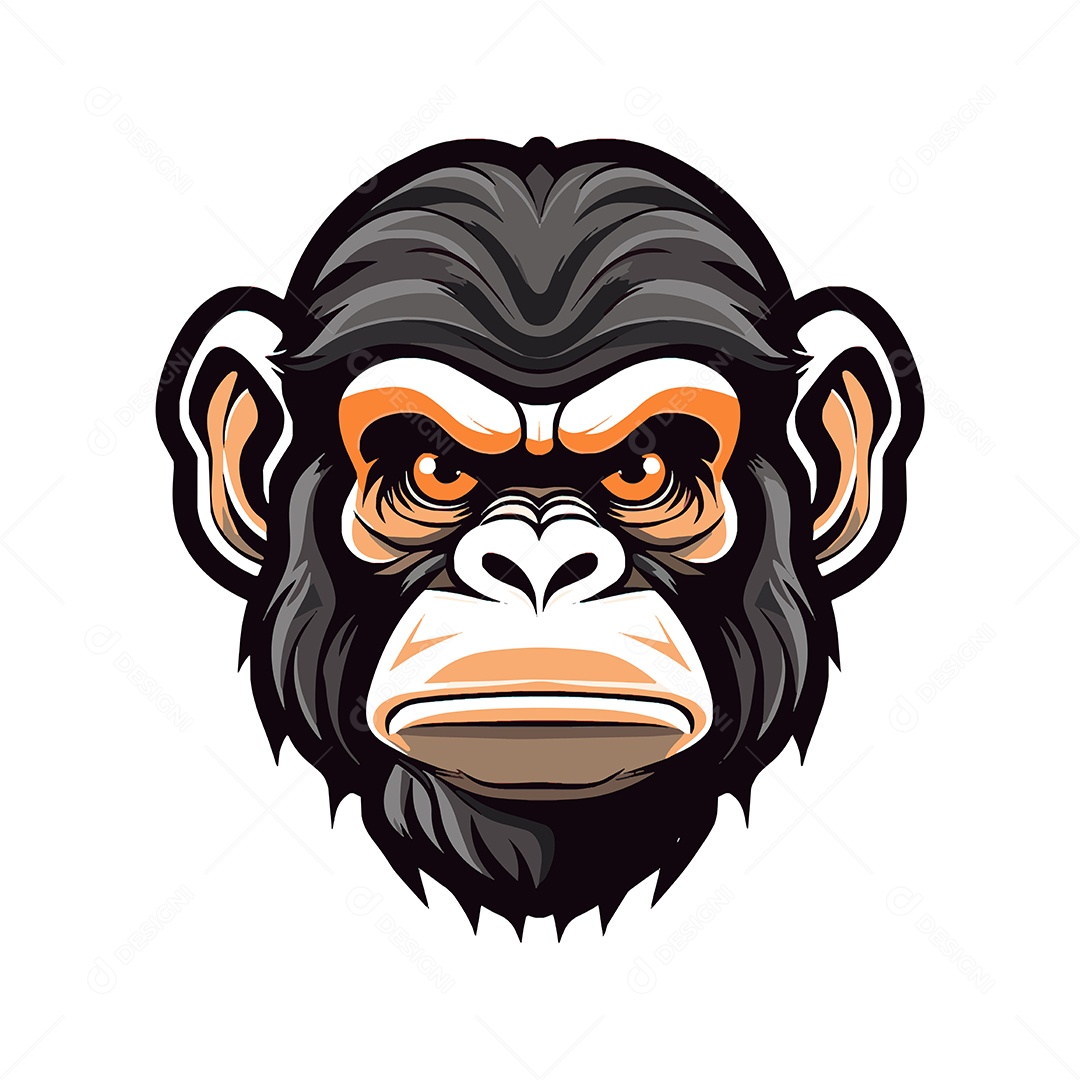 Macaco Mascote Ilustração Vetor EPS