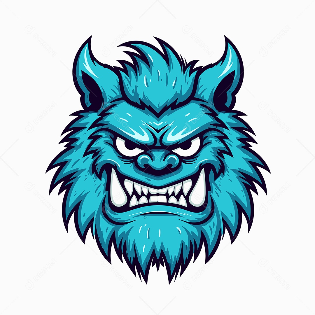Monstro Mascote Ilustração Vetor EPS