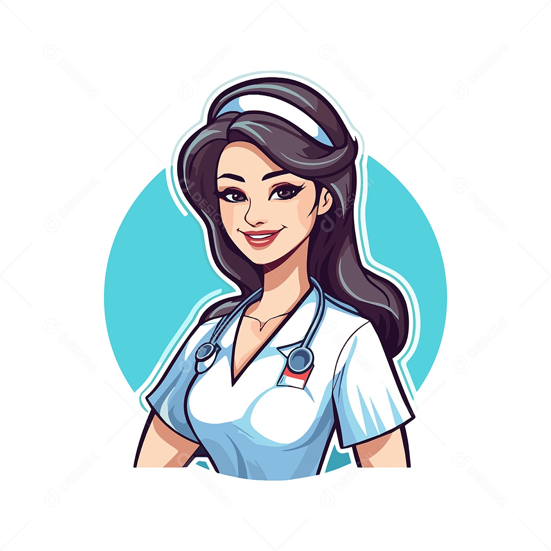 Enfermeira Ilustração Vetor EPS